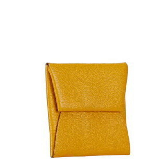 Hermes Bastia Wallet Jaune Ambre Yellow Chevre s - Picture 2 of 9